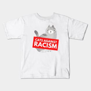 Cats Against Racism (White) Kids T-Shirt